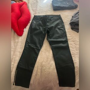 Green/Black Leather Pants! Super stylish